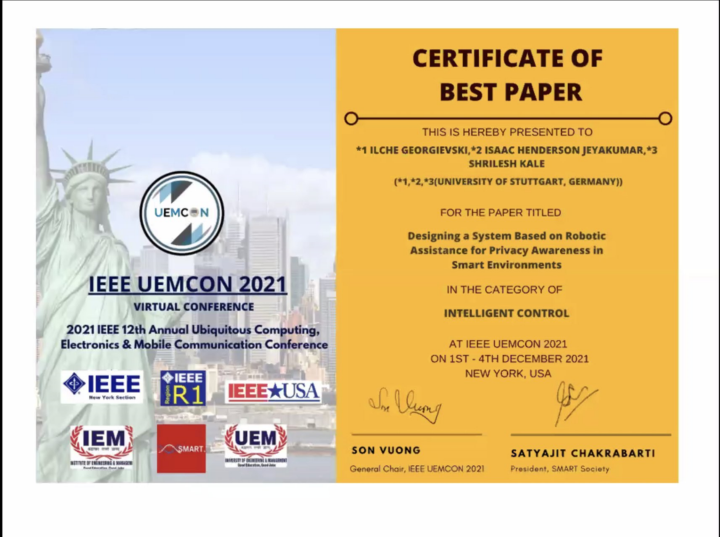 IEEE UEMCON 2021 Best Paper Award